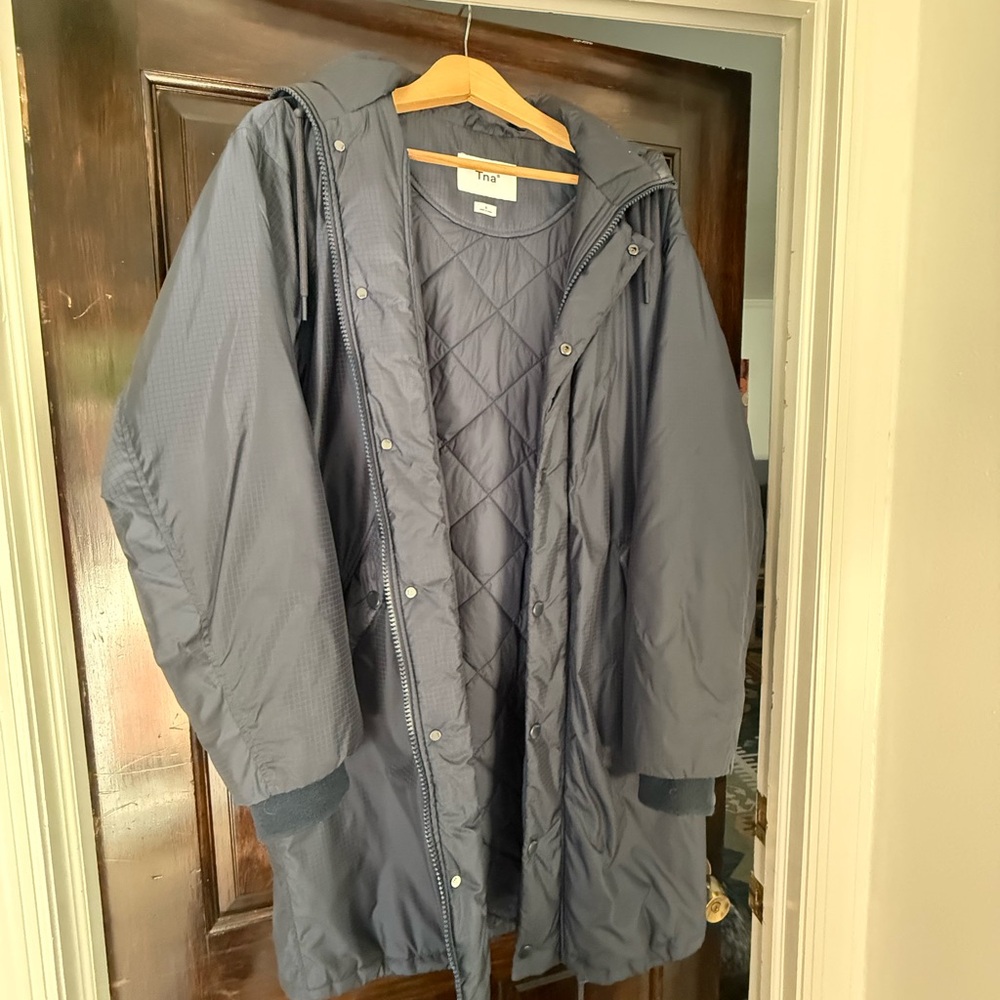 TNA Slater Jacket - Dark Blue Hooded Jacket